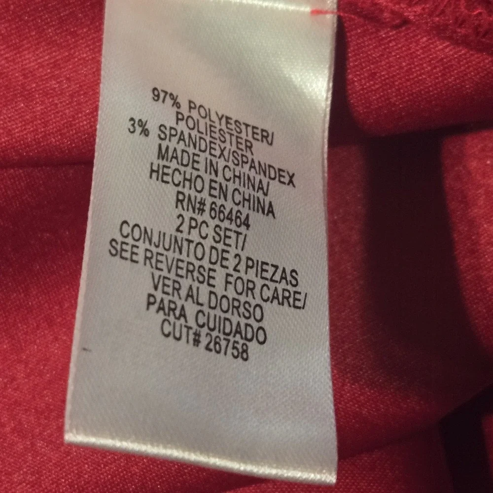 Studio 1 26758 Womens 18 Red Embroidered 3/4 Sleeve Drape‎ Front Jacket